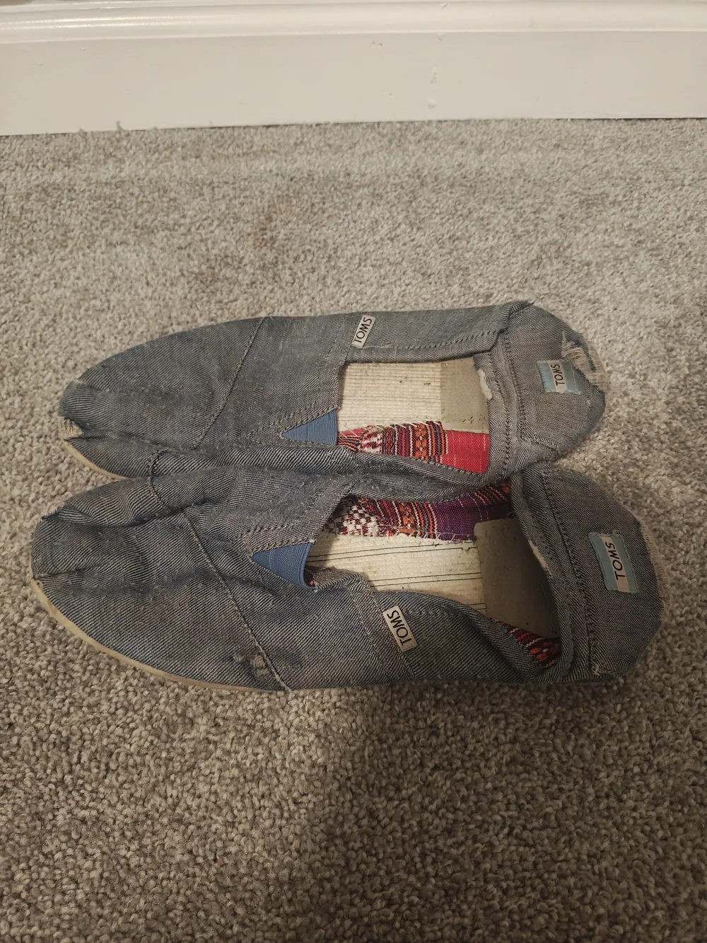 TOMS Classic Slip-Ons Blue Denim